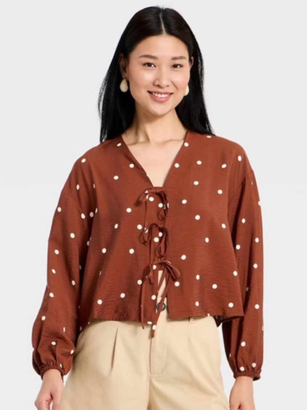 Target Balloon Sleeve Polka Dot Blouse